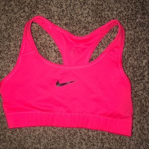 Hot pink nike sports bra